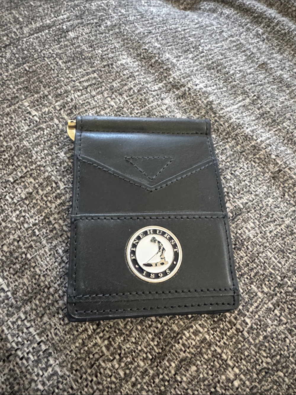 Pinehurst Black Leather Money Clip Wallet